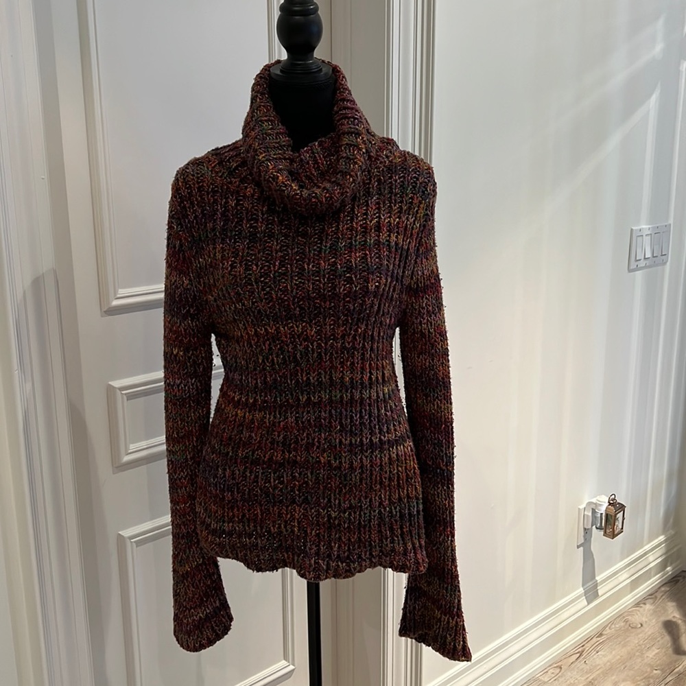 Gorgeous cotton turtleneck multicoloured sweater size small